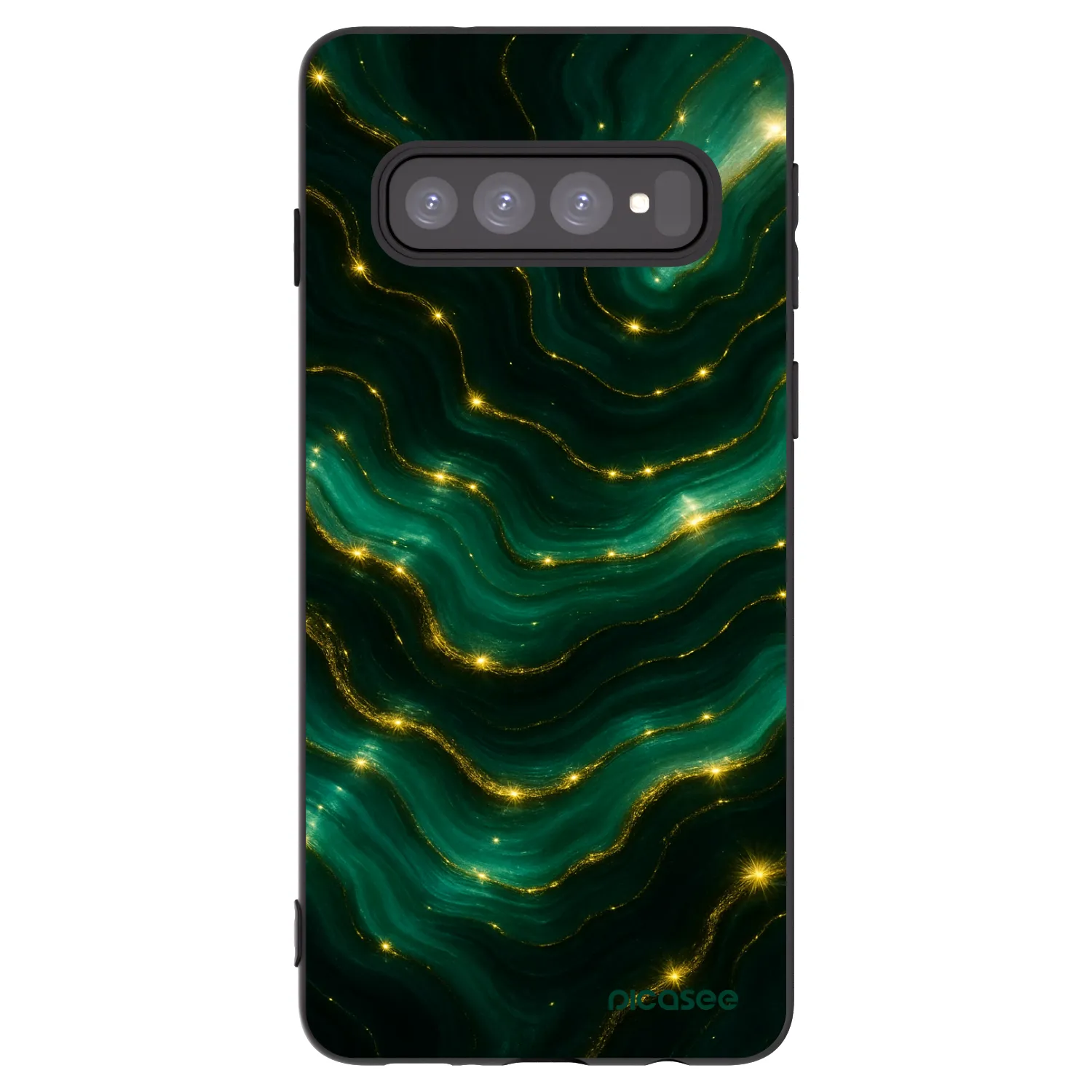 Picasee crna silikonska maskica za Samsung Galaxy S10 G973 - Emerald