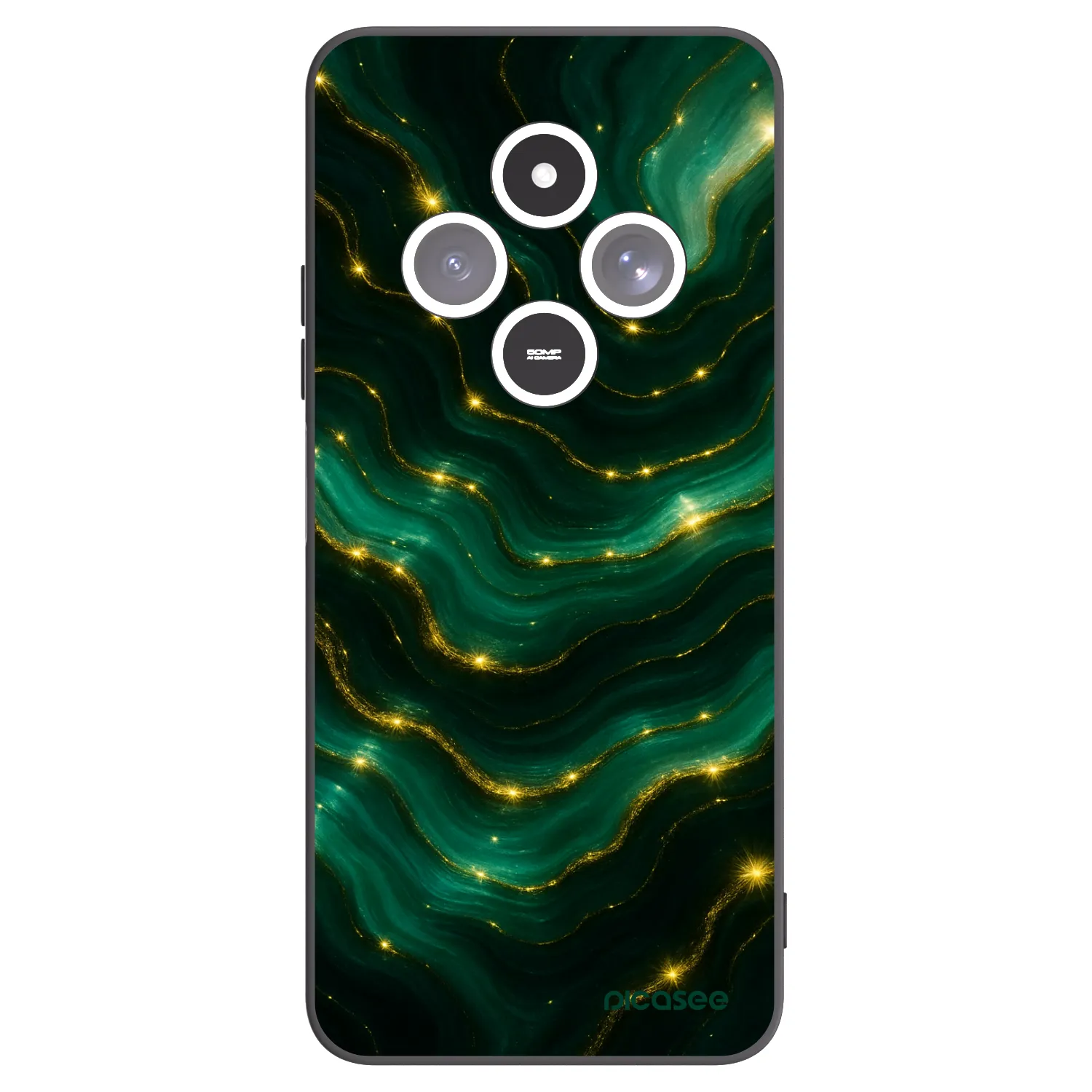 Picasee crna silikonska maskica za Xiaomi Redmi 14C - Emerald