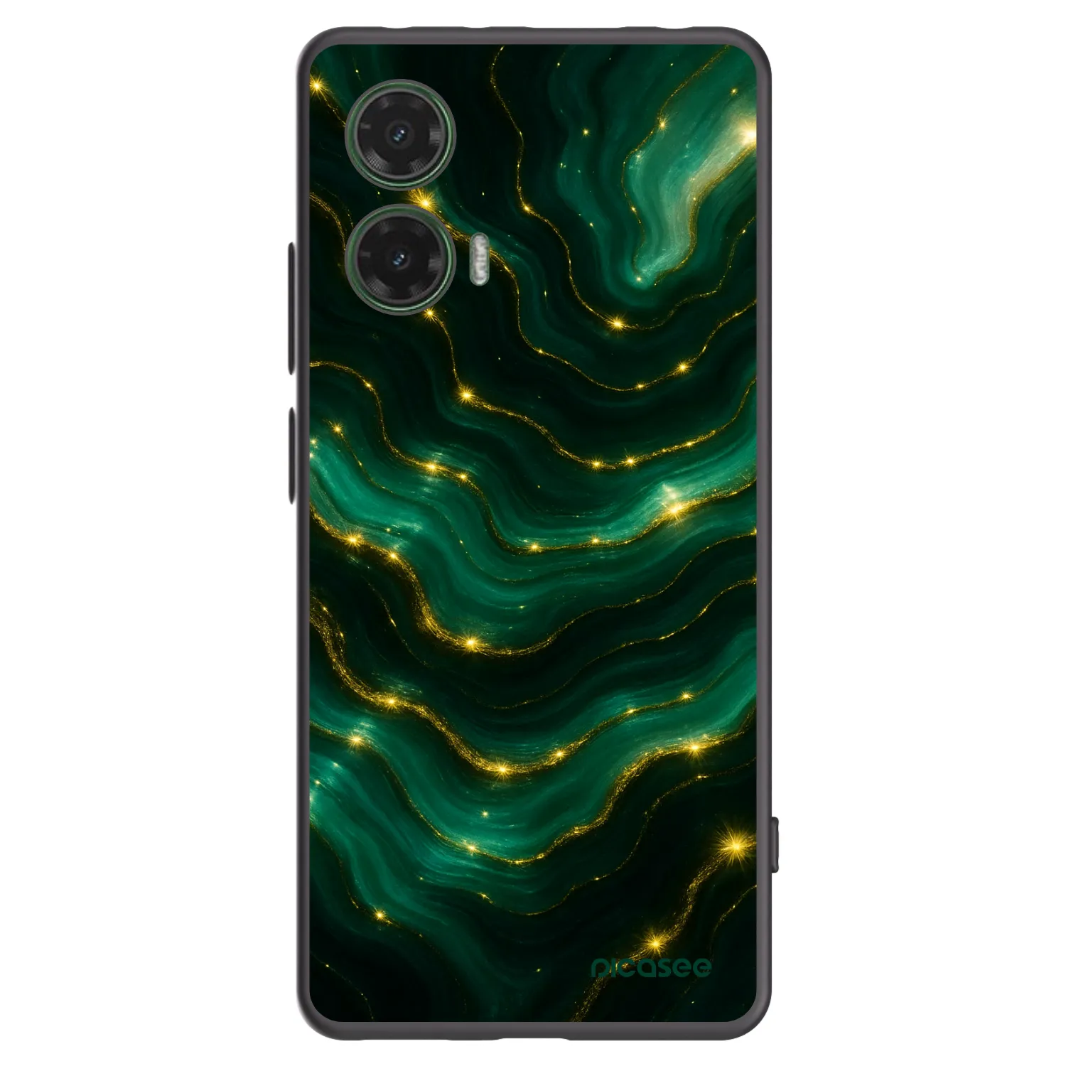 Picasee crna silikonska maskica za Motorola Moto G35 5G - Emerald