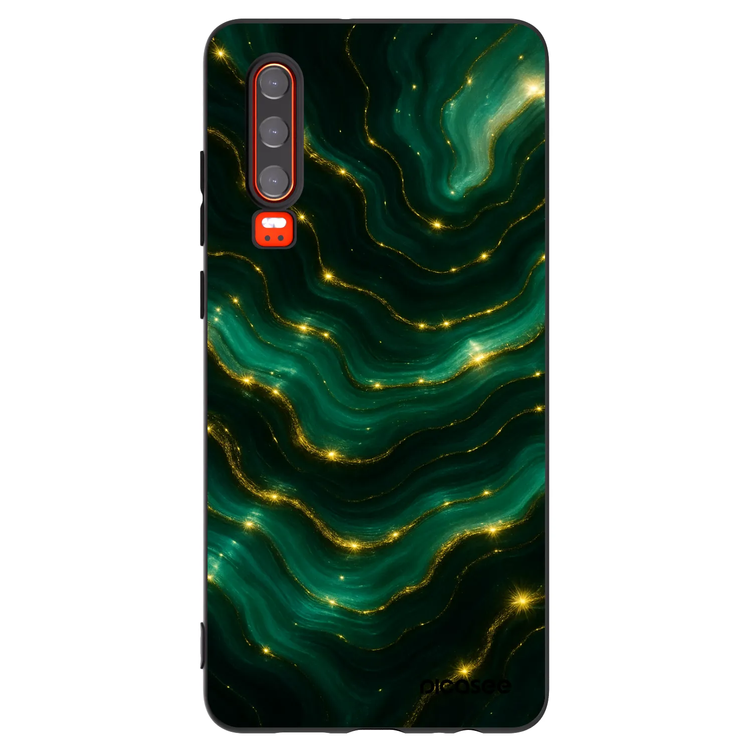 Picasee crna silikonska maskica za Huawei P30 - Emerald