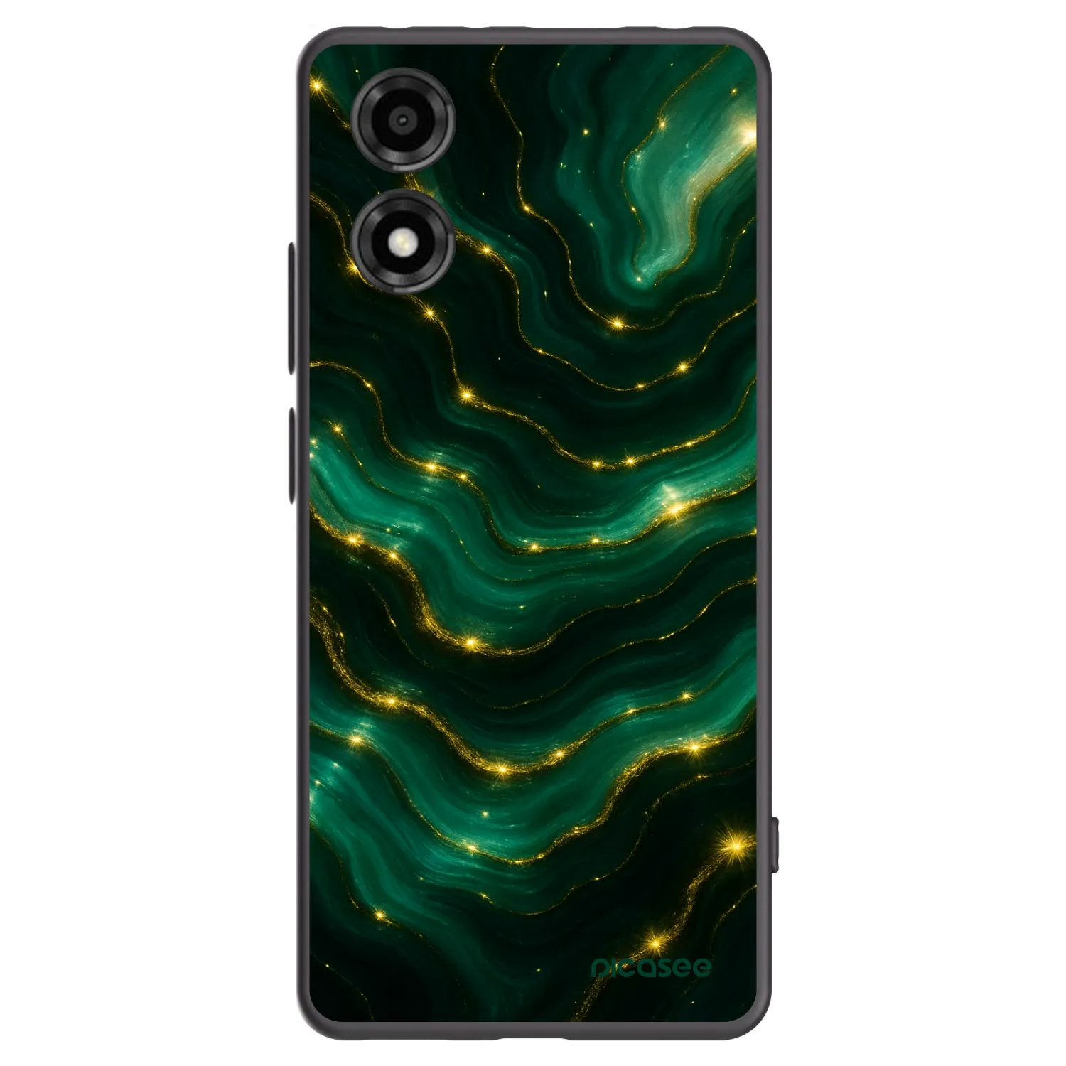 Picasee crna silikonska maskica za Motorola Moto E14 - Emerald
