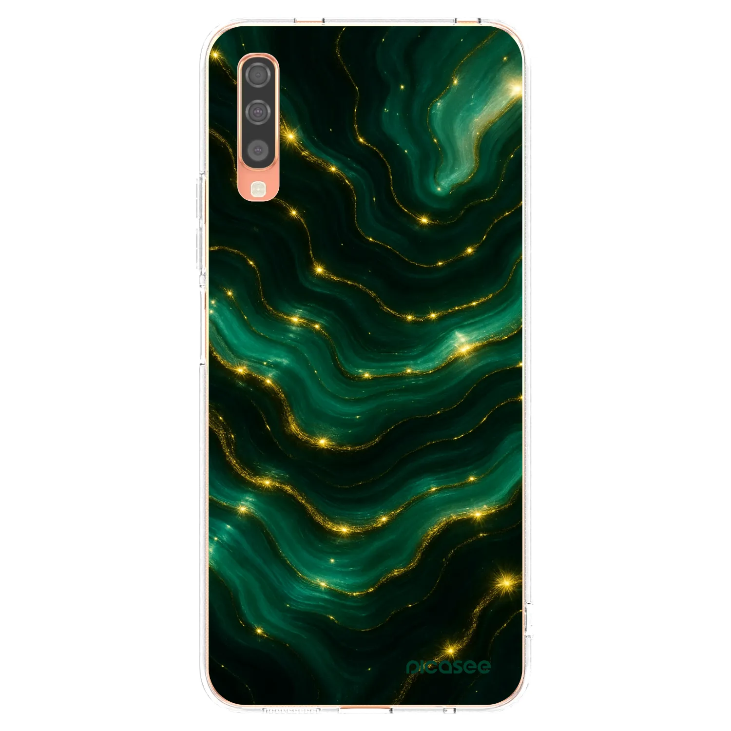 Picasee silikonska prozirna maskica za Samsung Galaxy A70 A705F - Emerald