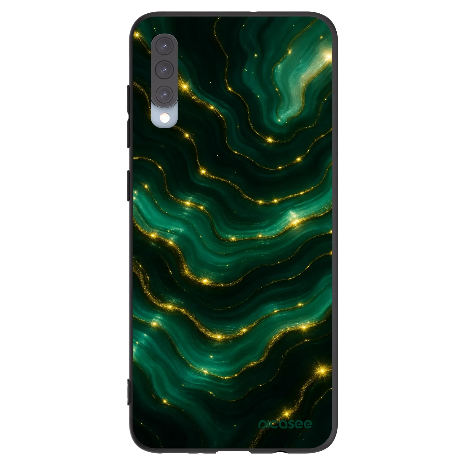 Picasee crna silikonska maskica za Samsung Galaxy A70 A705F - Emerald