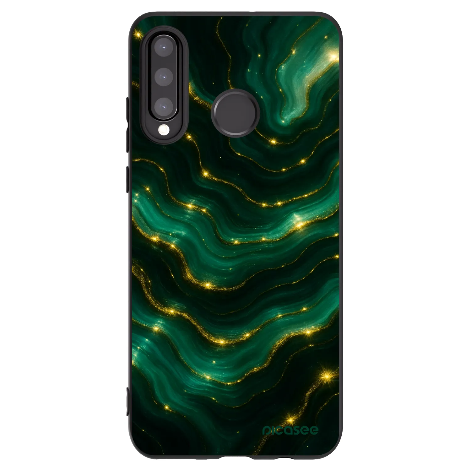 Picasee crna silikonska maskica za Huawei P30 Lite - Emerald