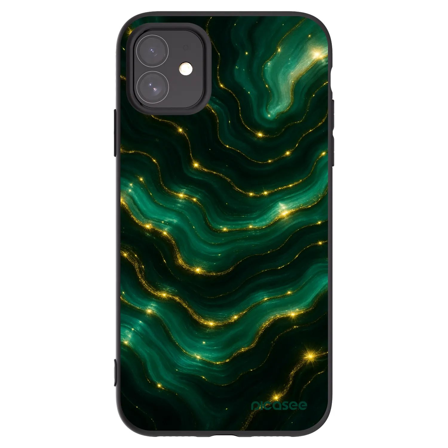 Picasee crna silikonska maskica za Apple iPhone 11 - Emerald