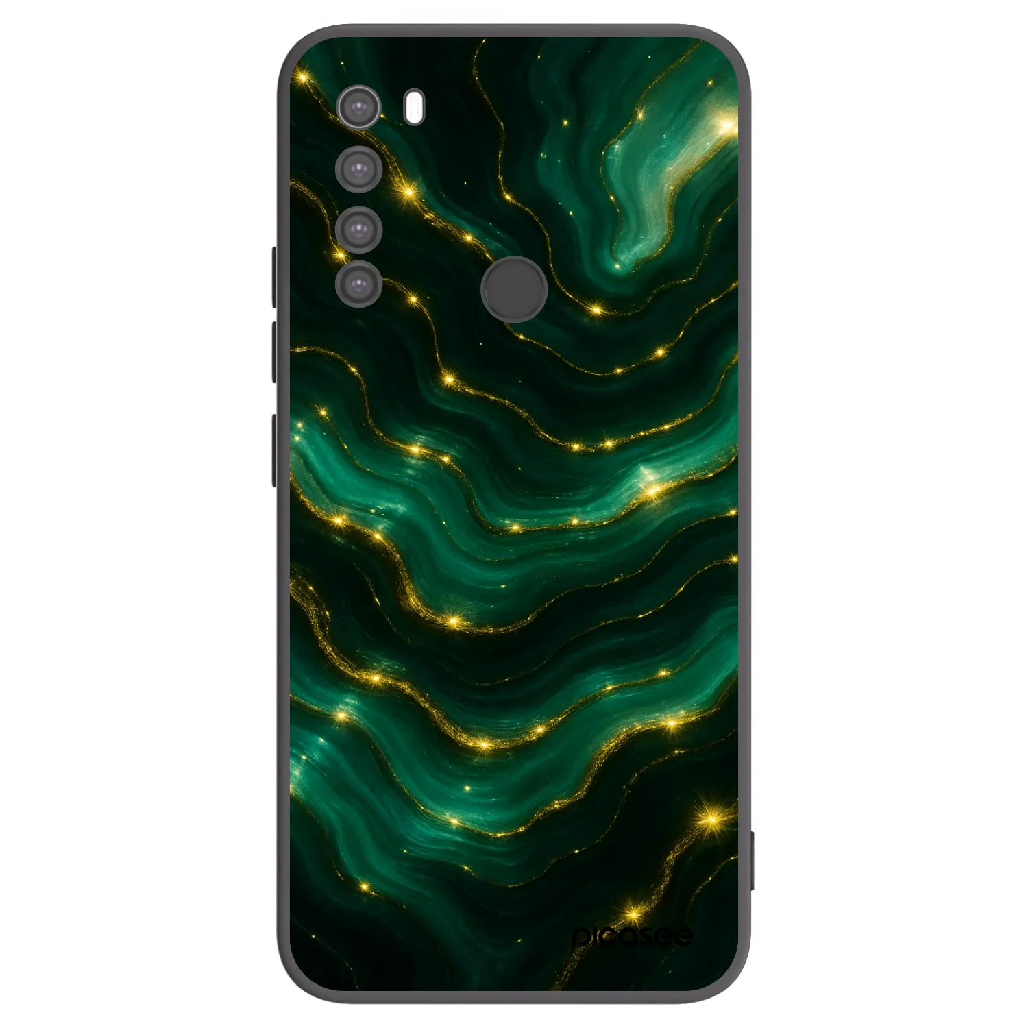 Picasee crna silikonska maskica za Xiaomi Redmi Note 8 - Emerald