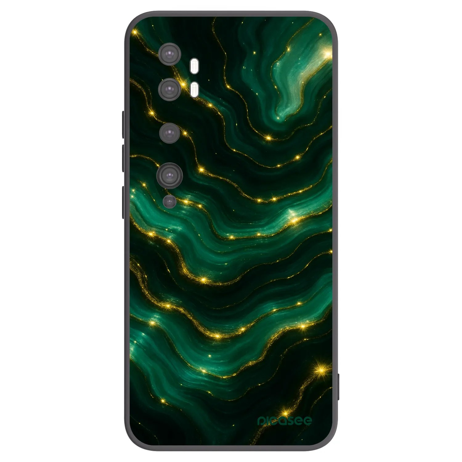 Picasee crna silikonska maskica za Xiaomi Mi Note 10 (Pro) - Emerald