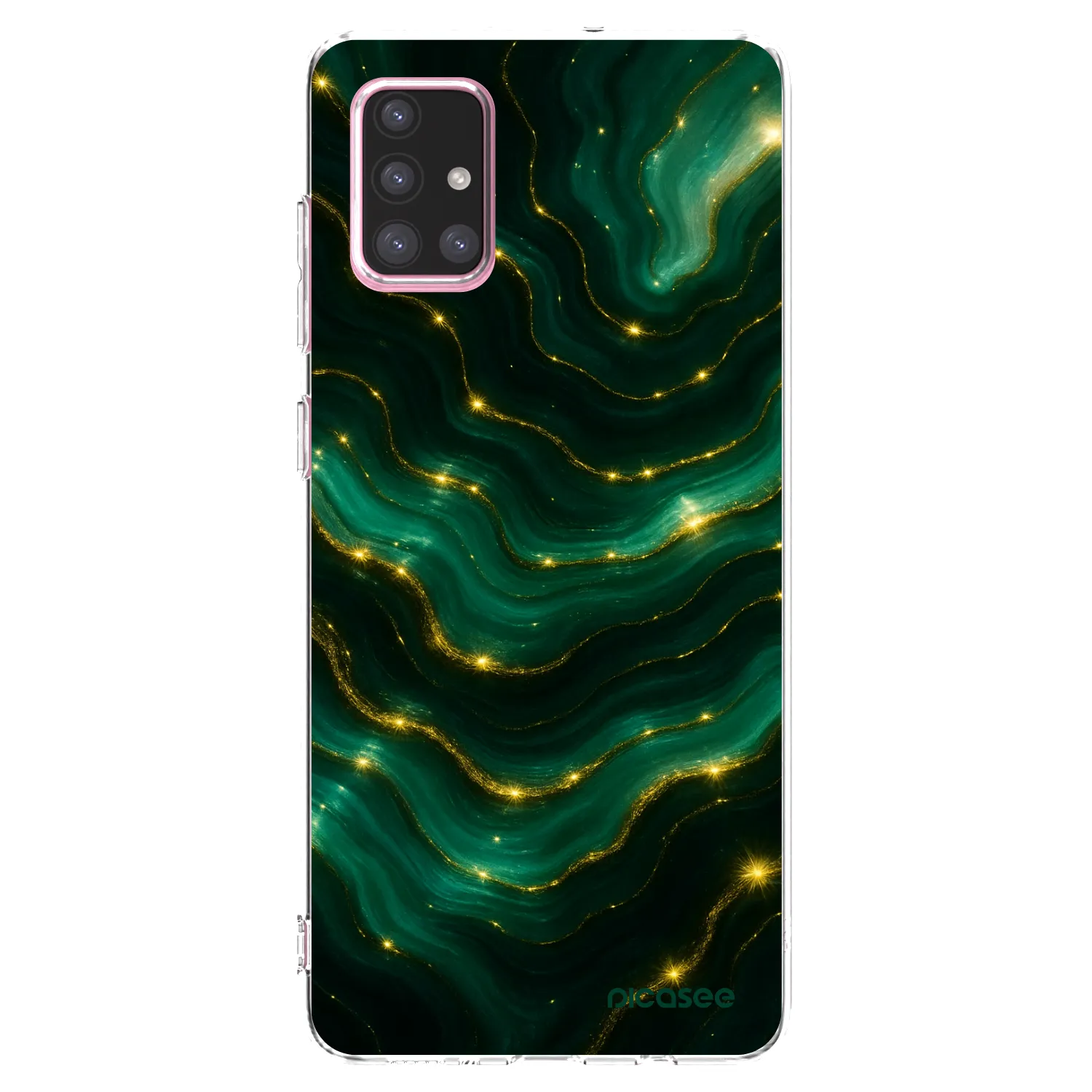 Picasee silikonska prozirna maskica za Samsung Galaxy A71 A715F - Emerald