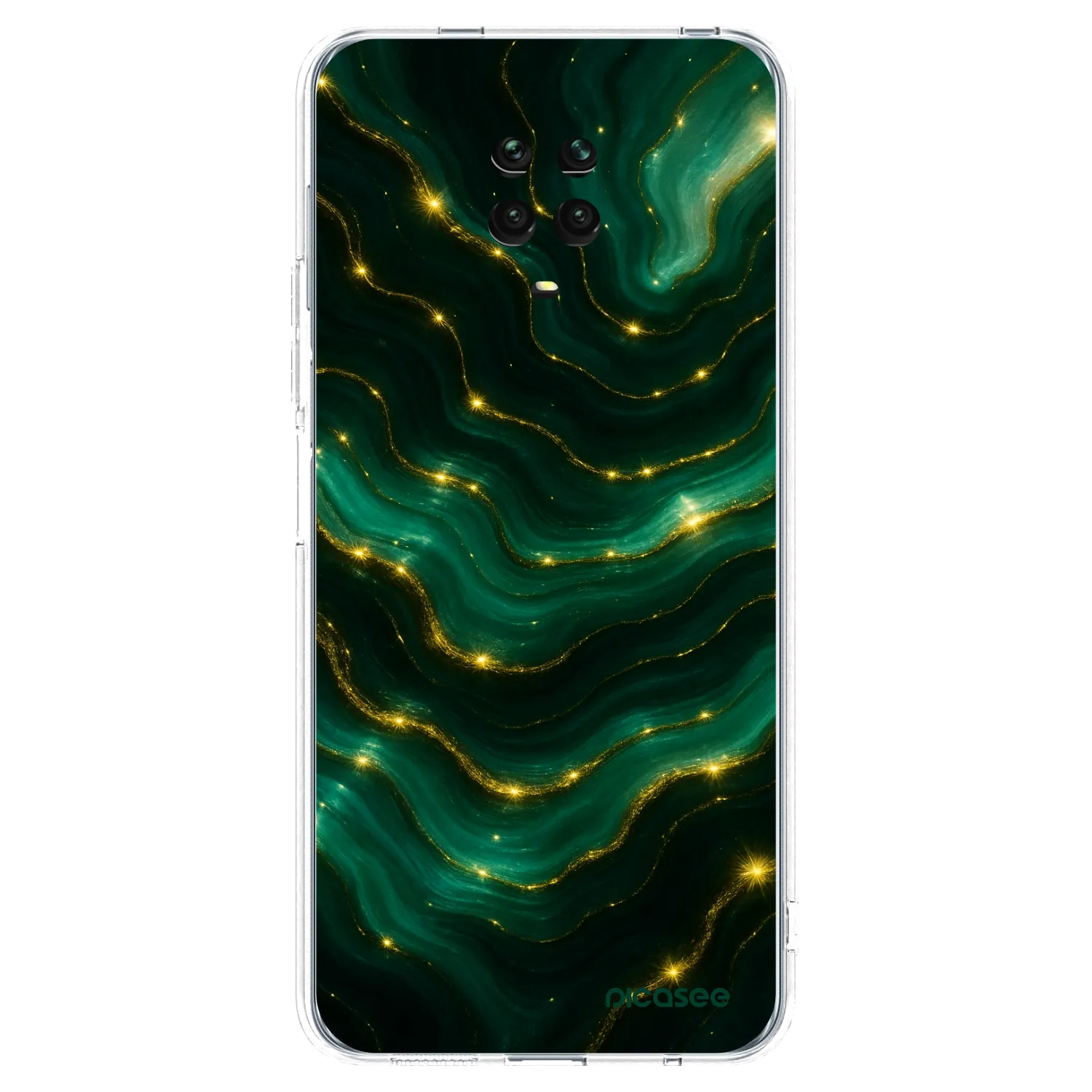 Picasee silikonska prozirna maskica za Xiaomi Redmi Note 9 Pro - Emerald