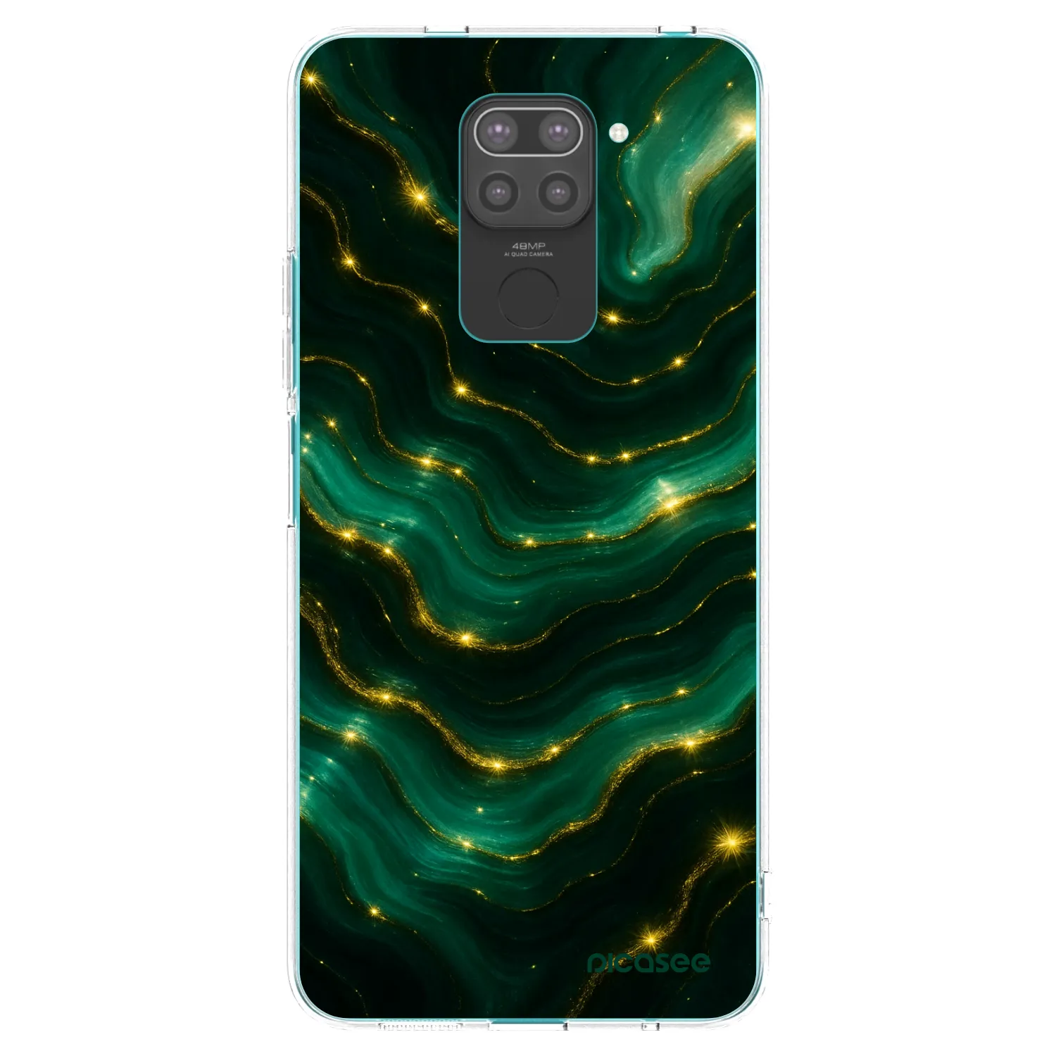 Picasee crna silikonska maskica za Xiaomi Redmi Note 9 - Emerald