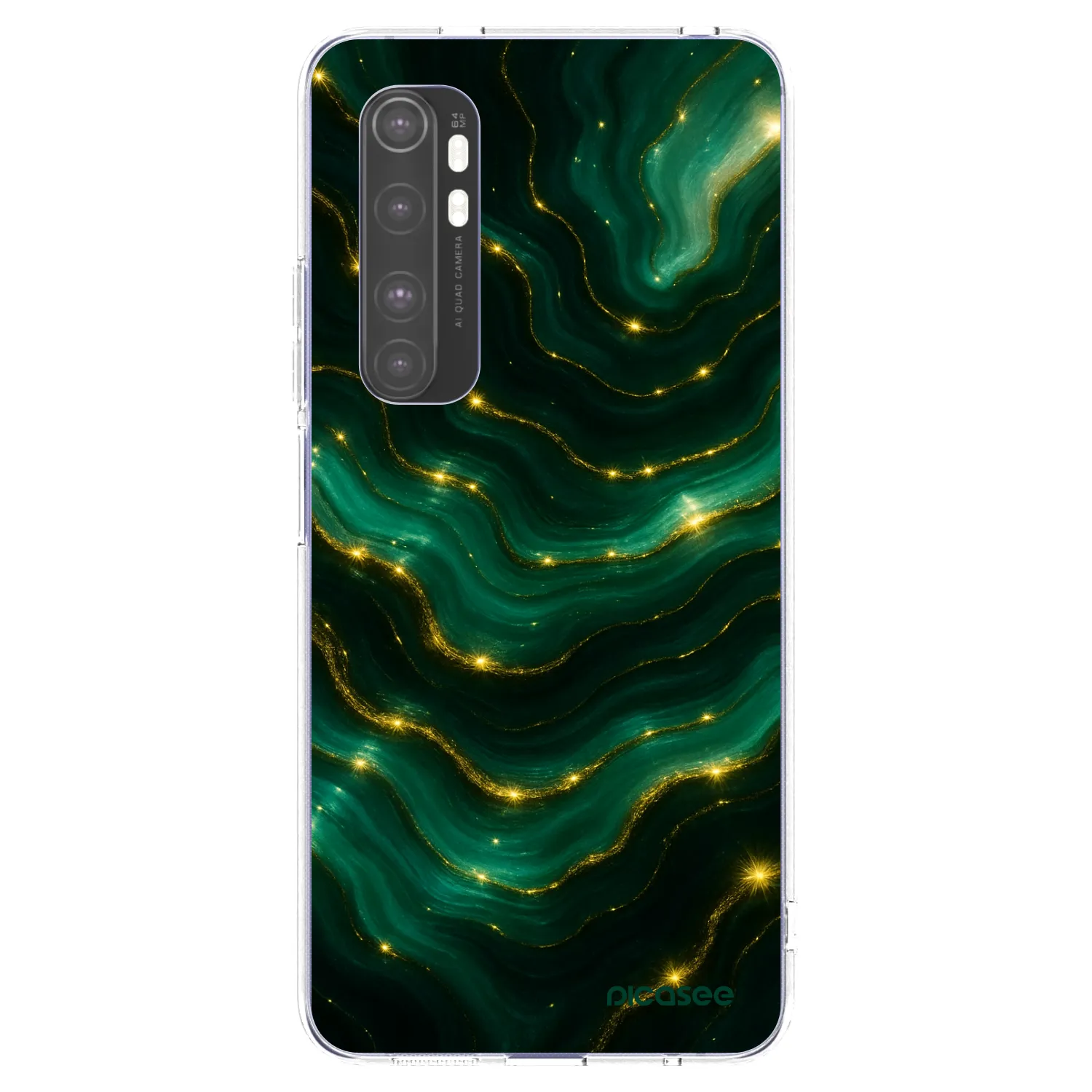 Picasee silikonska prozirna maskica za Xiaomi Mi Note 10 Lite - Emerald