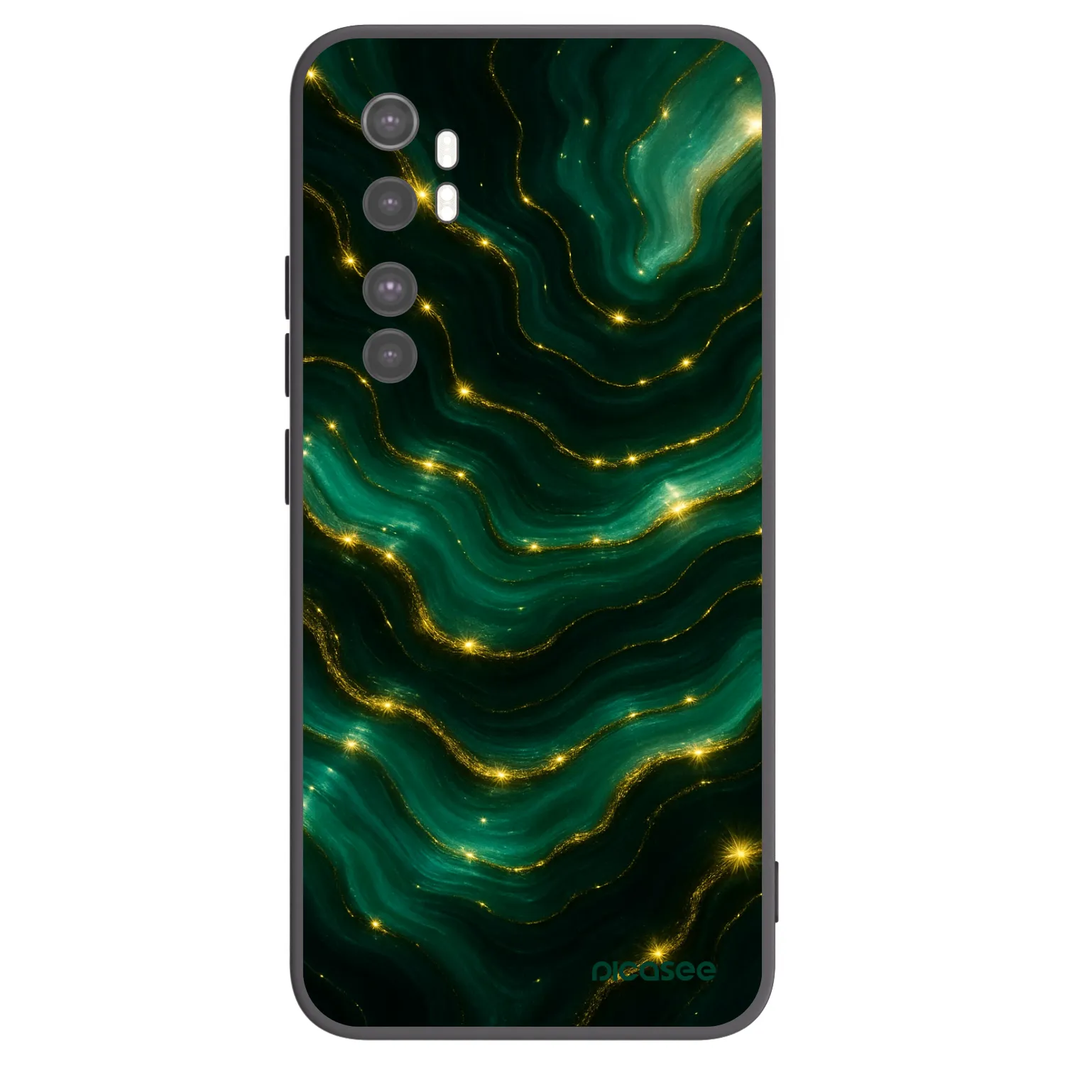 Picasee crna silikonska maskica za Xiaomi Mi Note 10 Lite - Emerald