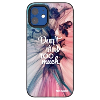 Picasee crna silikonska maskica za Apple iPhone 12 mini - Don't think TOO much
