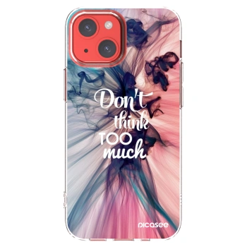 Picasee silikonska prozirna maskica za Apple iPhone 13 mini - Don't think TOO much
