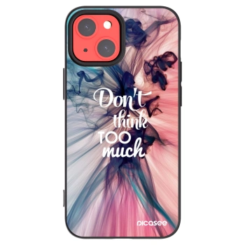 Picasee crna silikonska maskica za Apple iPhone 13 mini - Don't think TOO much