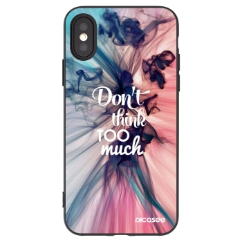 Picasee crna silikonska maskica za Apple iPhone X/XS - Don't think TOO much