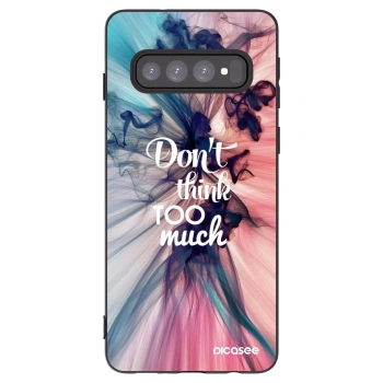 Picasee crna silikonska maskica za Samsung Galaxy S10 G973 - Don't think TOO much