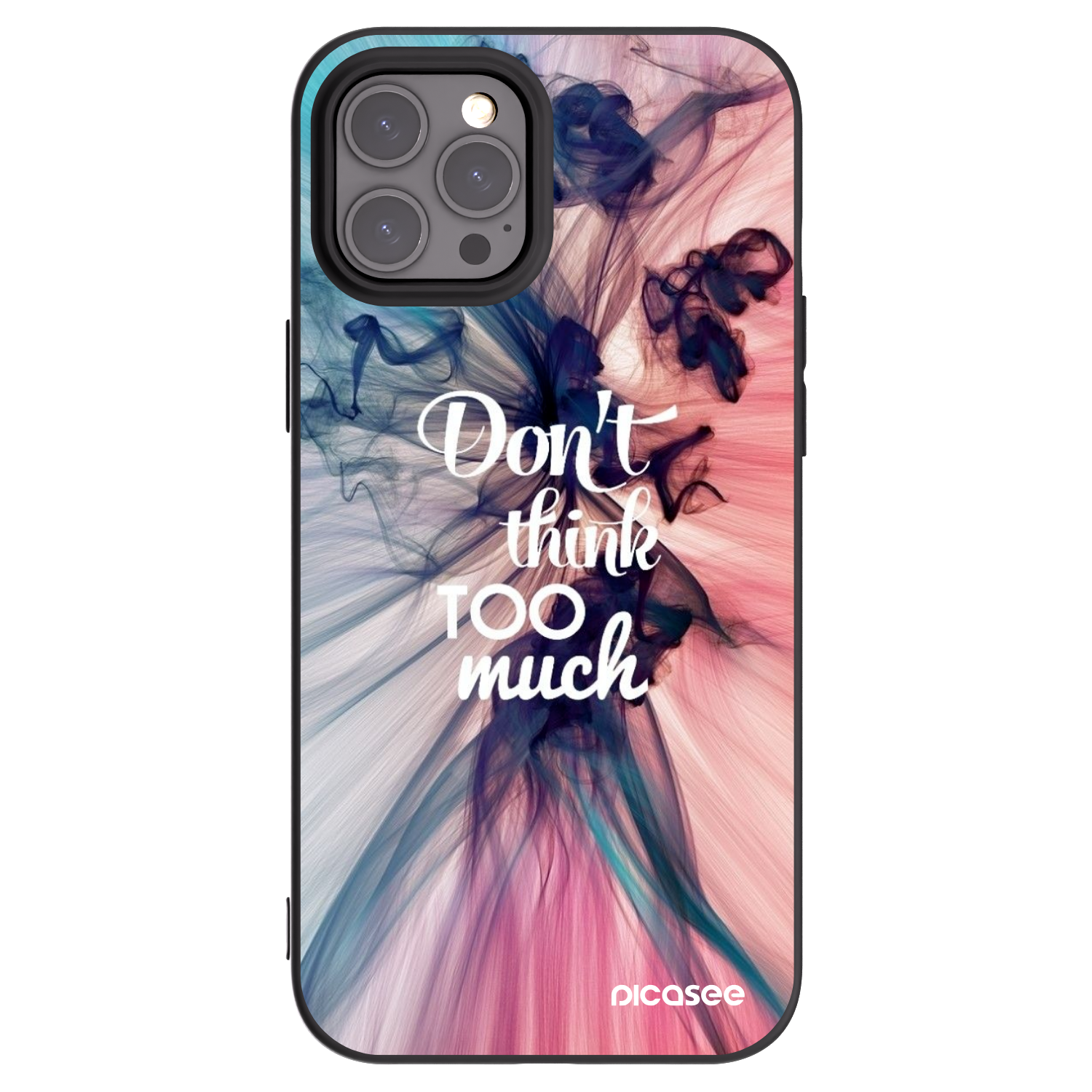Picasee crna silikonska maskica za Apple iPhone 12 Pro Max - Don't think TOO much