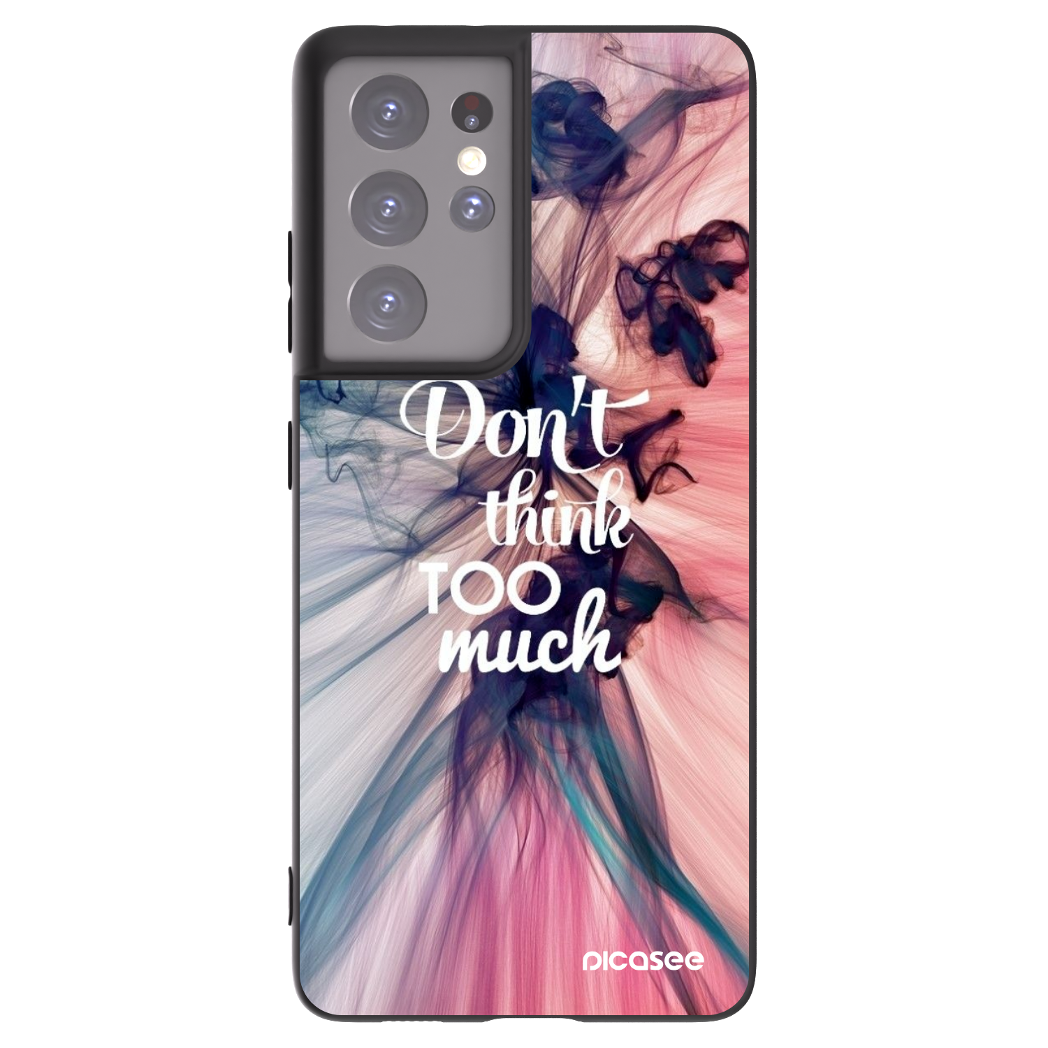 Picasee crna silikonska maskica za Samsung Galaxy S21 Ultra 5G G998B - Don't think TOO much