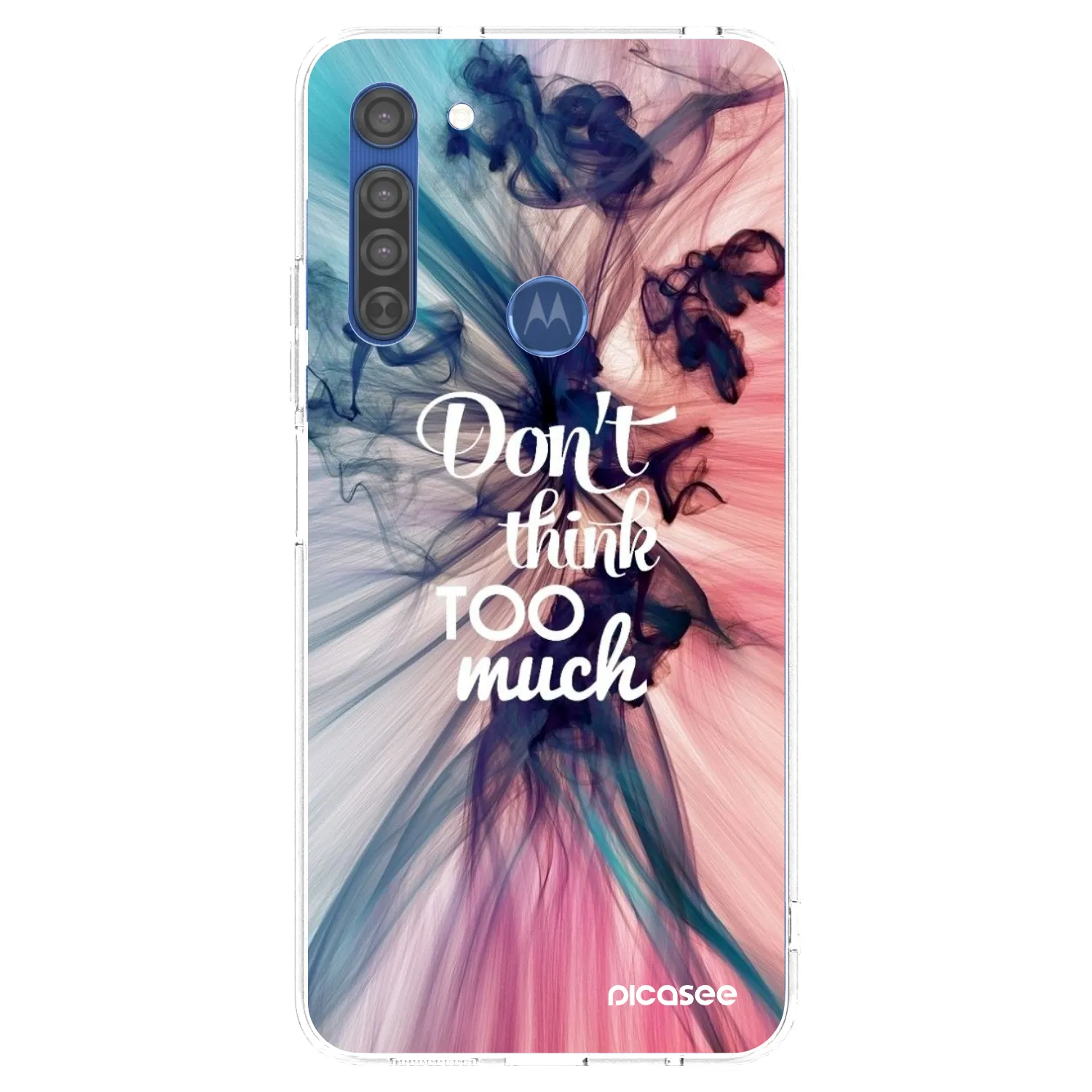 Picasee silikonska prozirna maskica za Motorola Moto G8 - Don't think TOO much