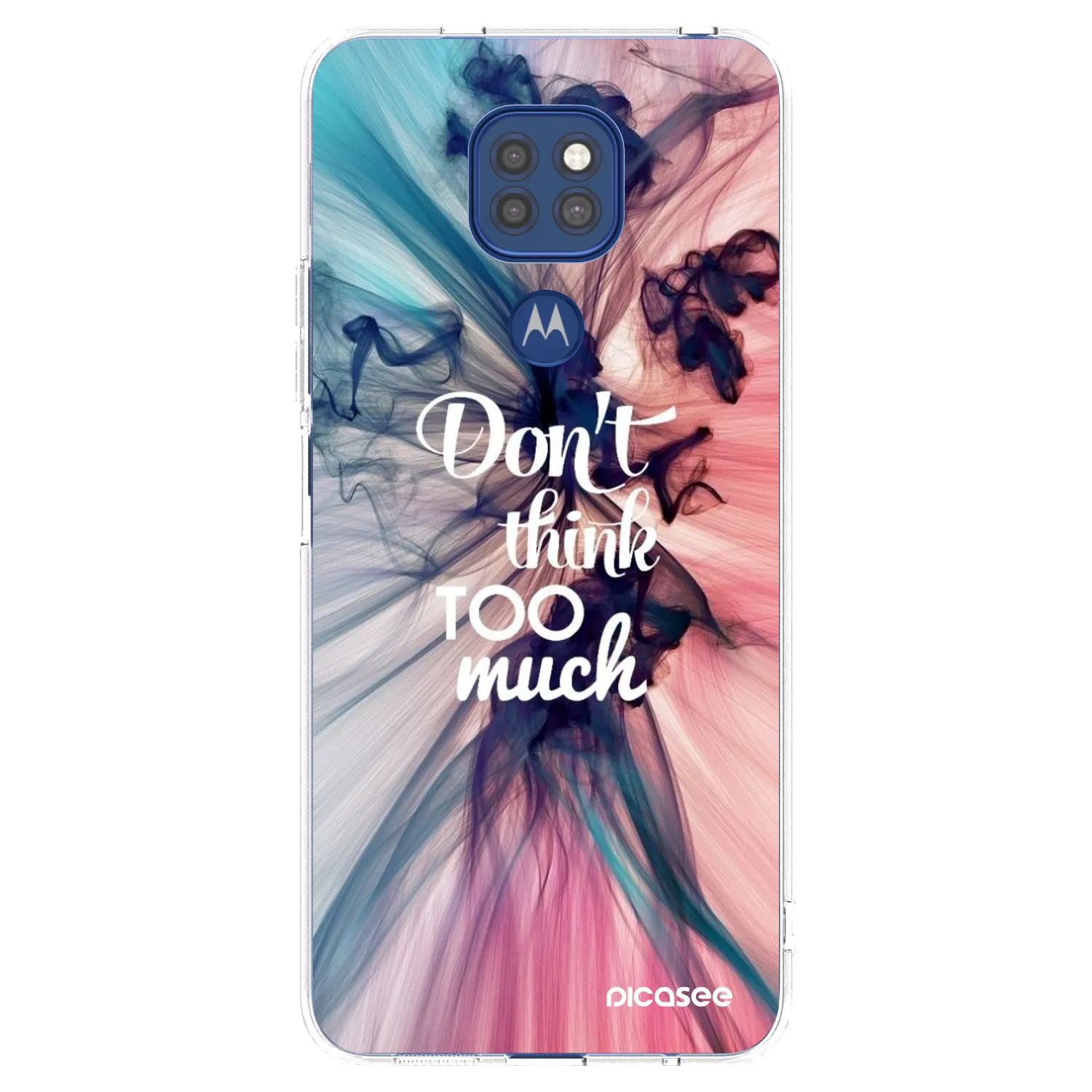 Picasee silikonska prozirna maskica za Motorola Moto G9 Play - Don't think TOO much