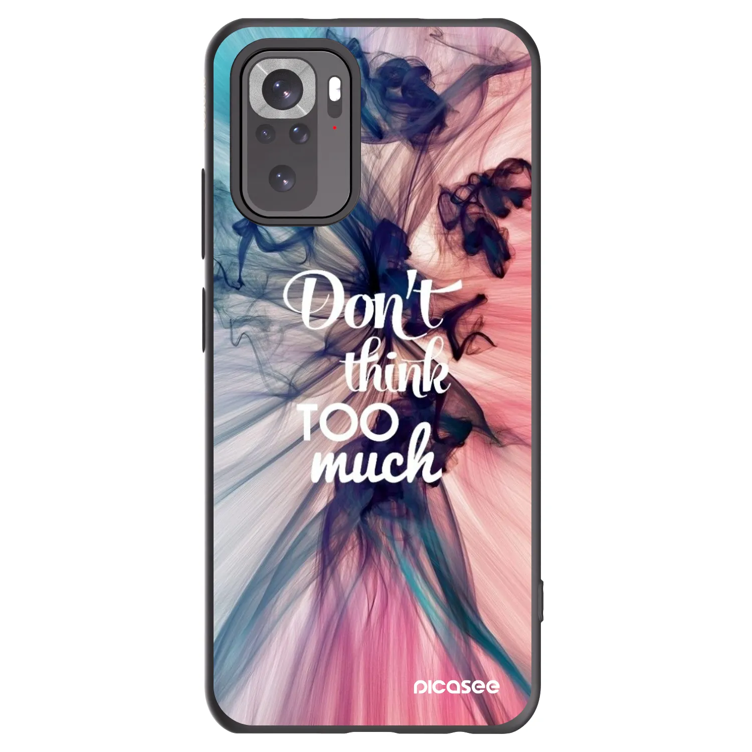 Picasee crna silikonska maskica za Xiaomi Redmi Note 10 - Don't think TOO much