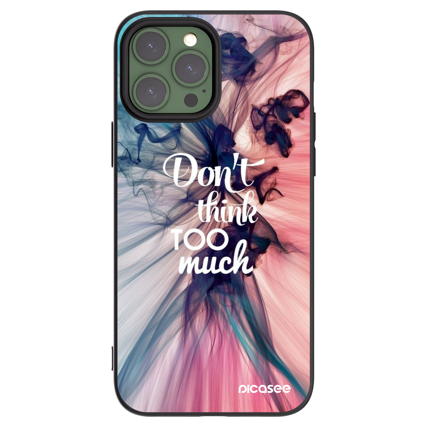 Picasee crna silikonska maskica za Apple iPhone 13 Pro Max - Don't think TOO much