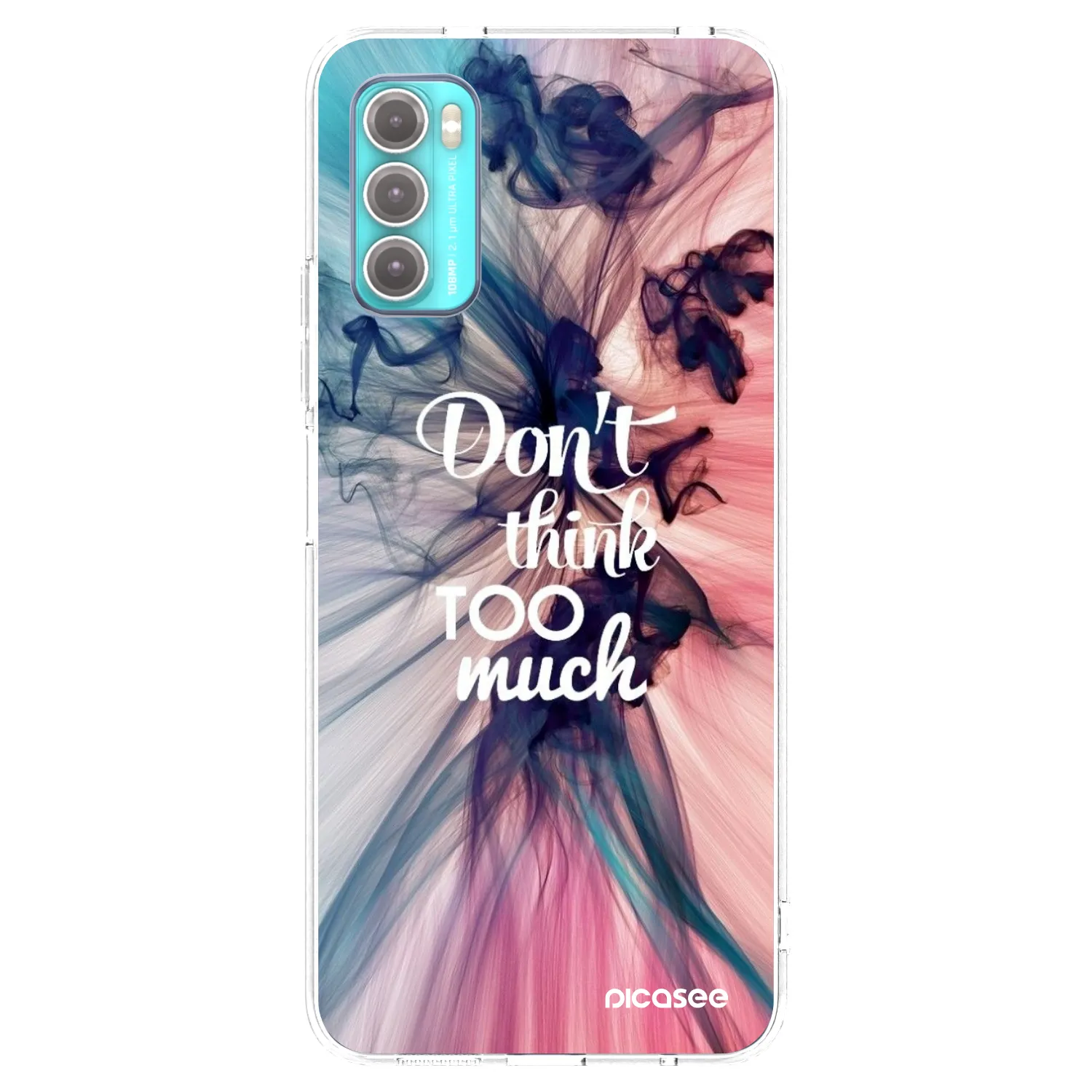 Picasee silikonska prozirna maskica za Motorola Moto G60 - Don't think TOO much