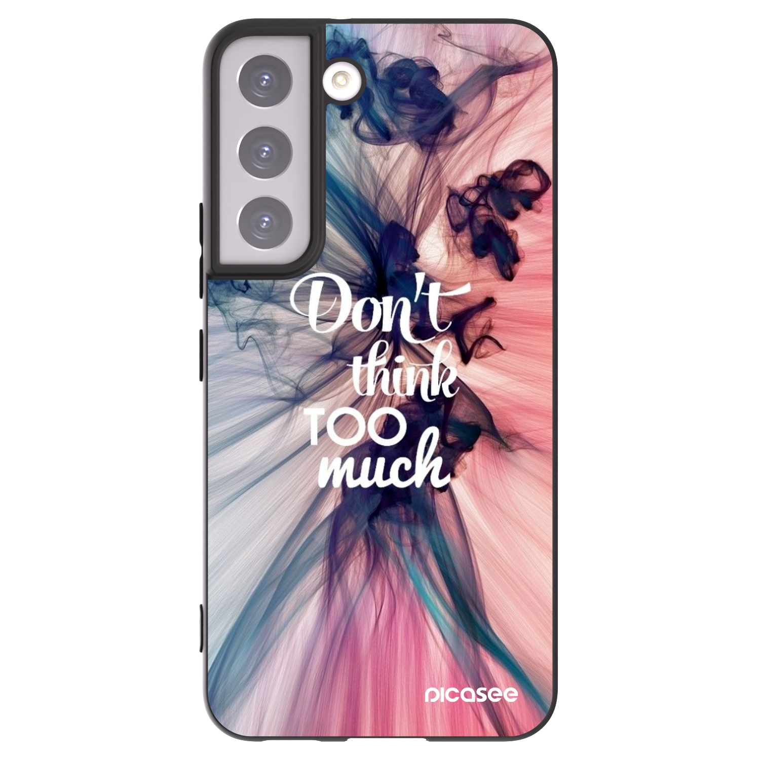 Picasee crna silikonska maskica za Samsung Galaxy S22 5G - Don't think TOO much