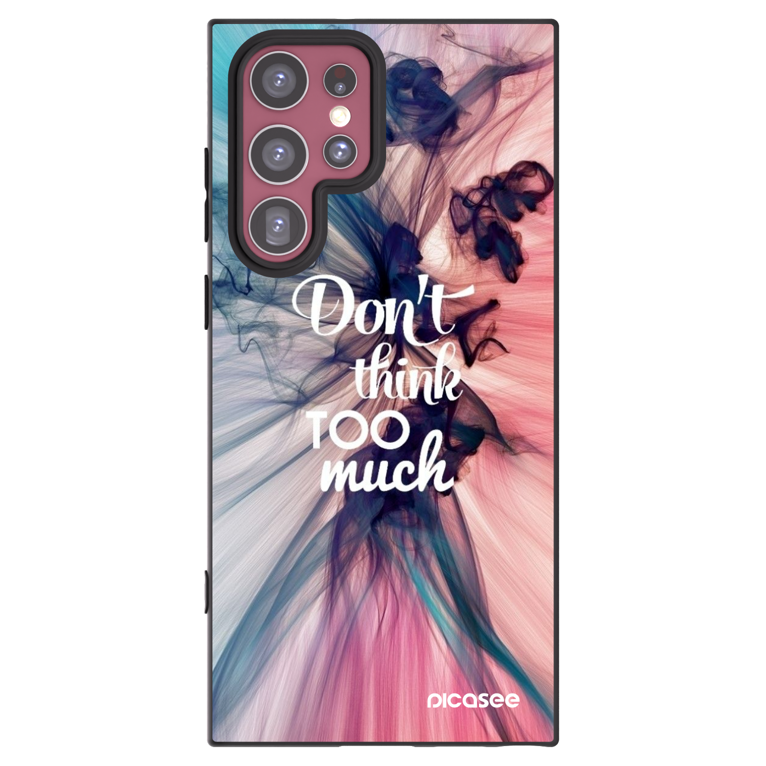 Picasee crna silikonska maskica za Samsung Galaxy S22 Ultra 5G - Don't think TOO much