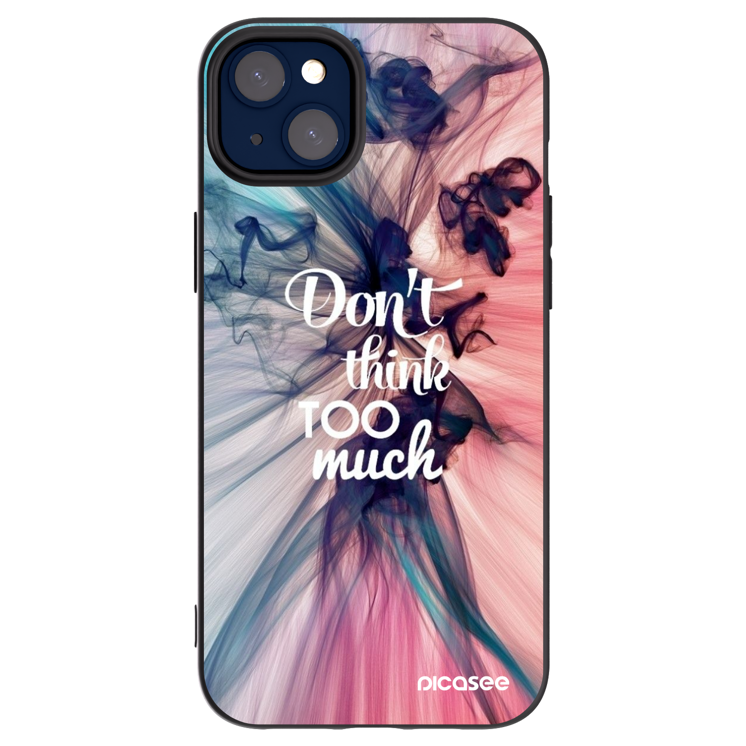 Picasee crna silikonska maskica za Apple iPhone 14 Plus - Don't think TOO much