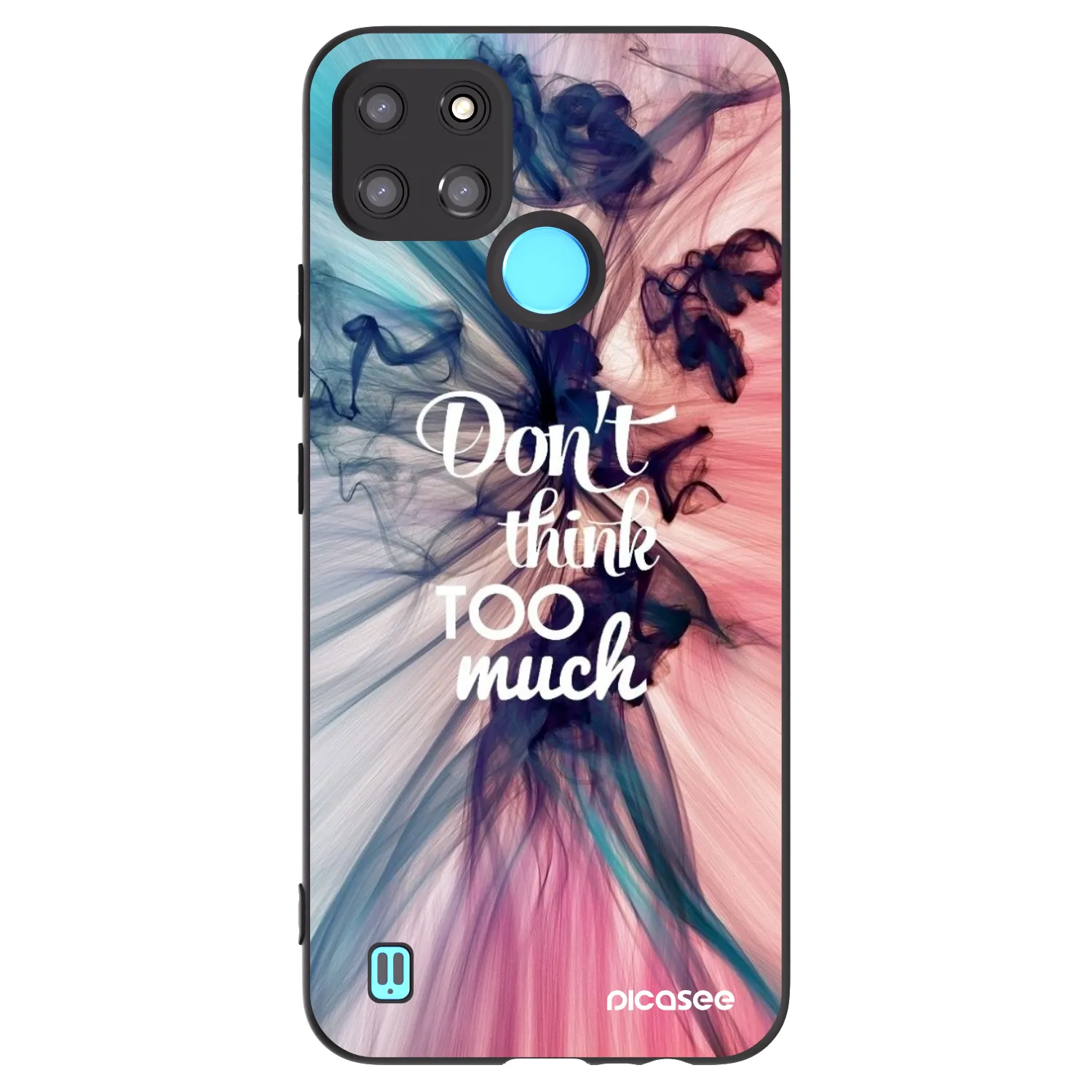 Picasee crna silikonska maskica za Realme C21Y - Don't think TOO much