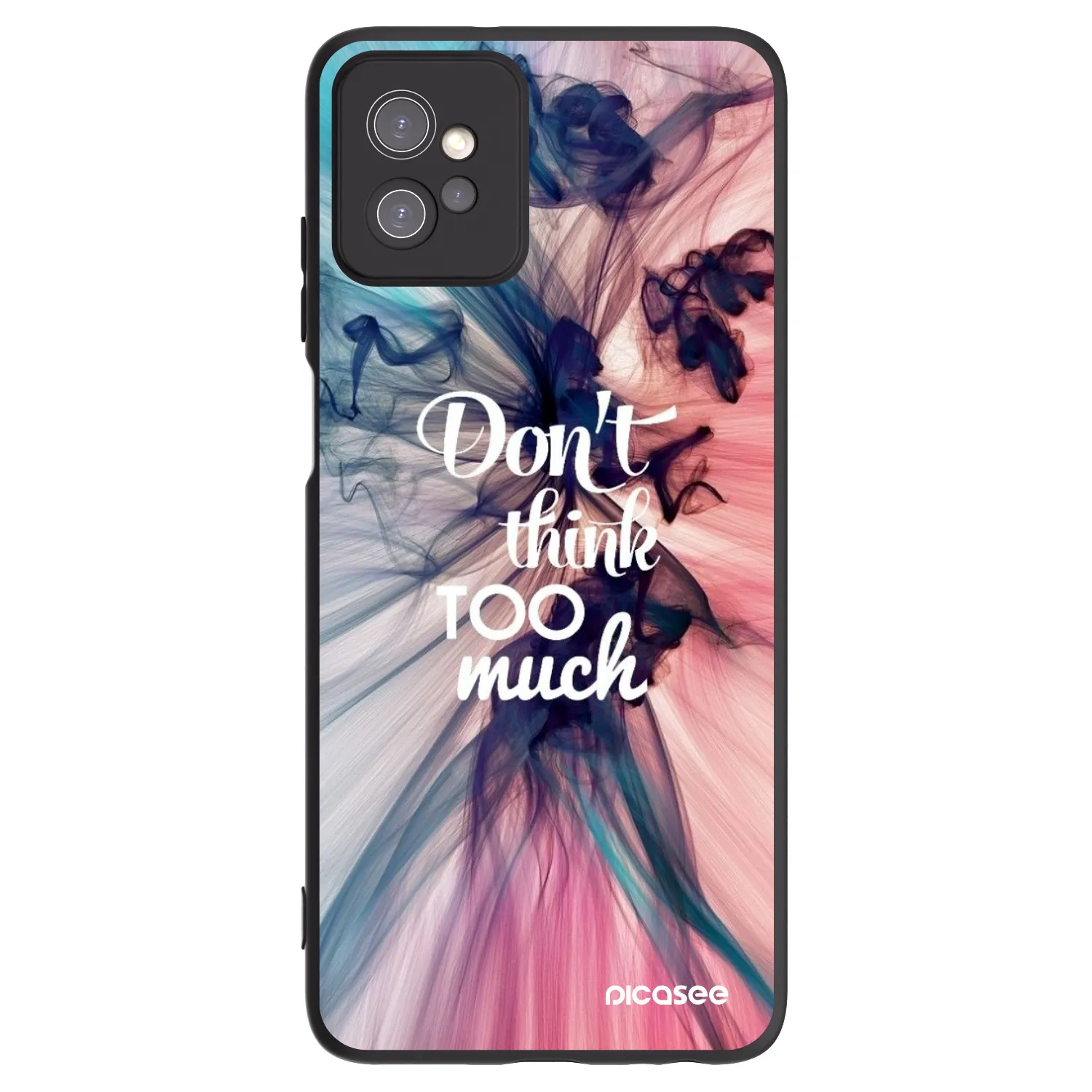 Picasee crna silikonska maskica za Motorola Moto G32 - Don't think TOO much