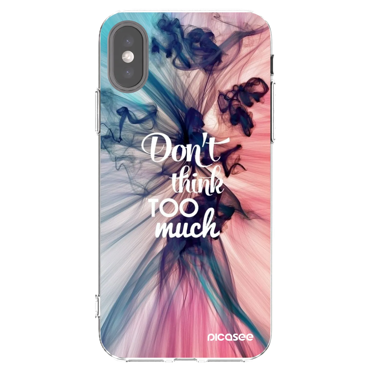 Picasee silikonska prozirna maskica za Apple iPhone X/XS - Don't think TOO much