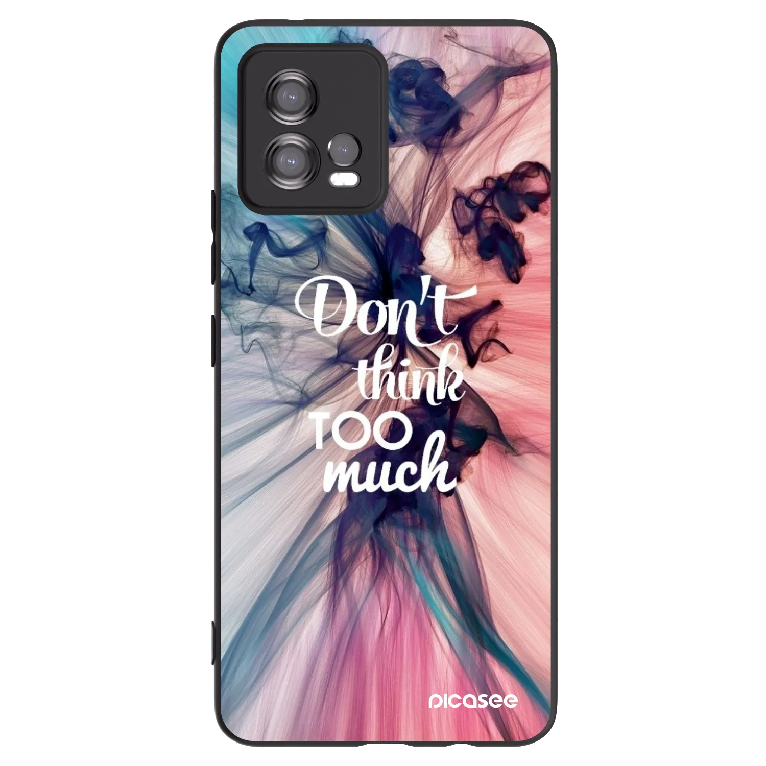 Picasee crna silikonska maskica za Motorola Moto G72 - Don't think TOO much