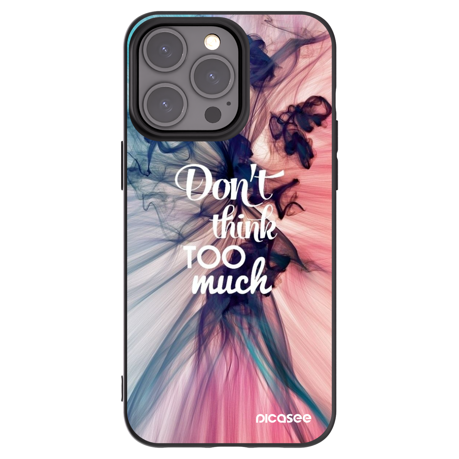 Picasee crna silikonska maskica za Apple iPhone 15 Pro Max - Don't think TOO much