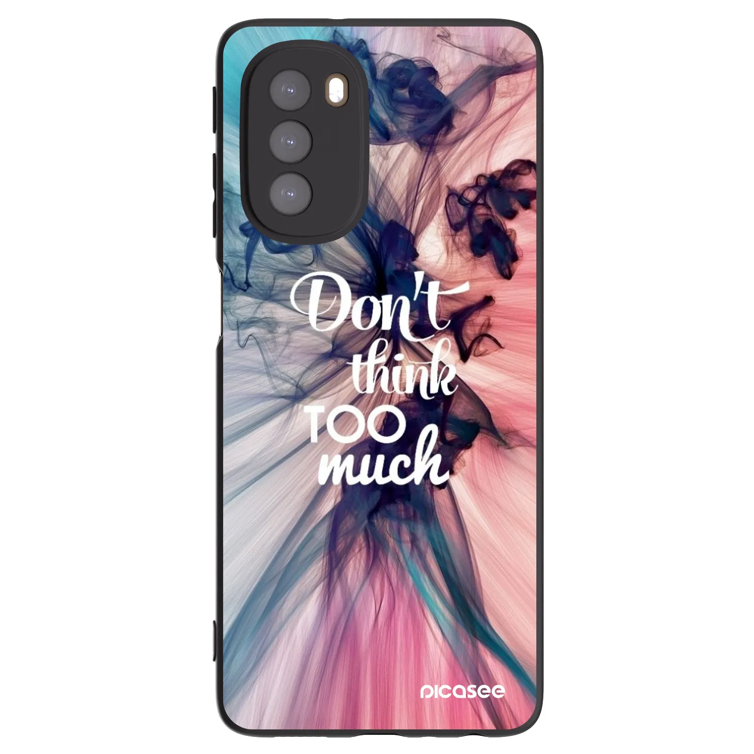 Picasee crna silikonska maskica za Motorola Moto G51 - Don't think TOO much