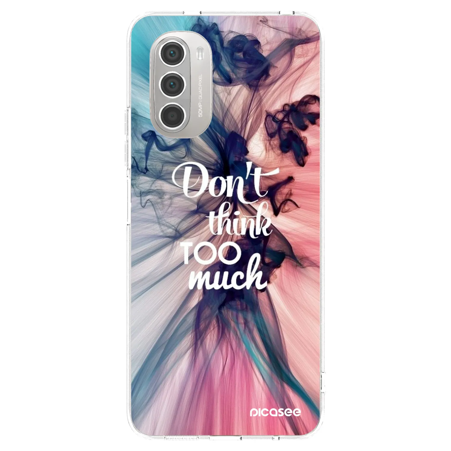Picasee silikonska prozirna maskica za Motorola Moto G51 - Don't think TOO much