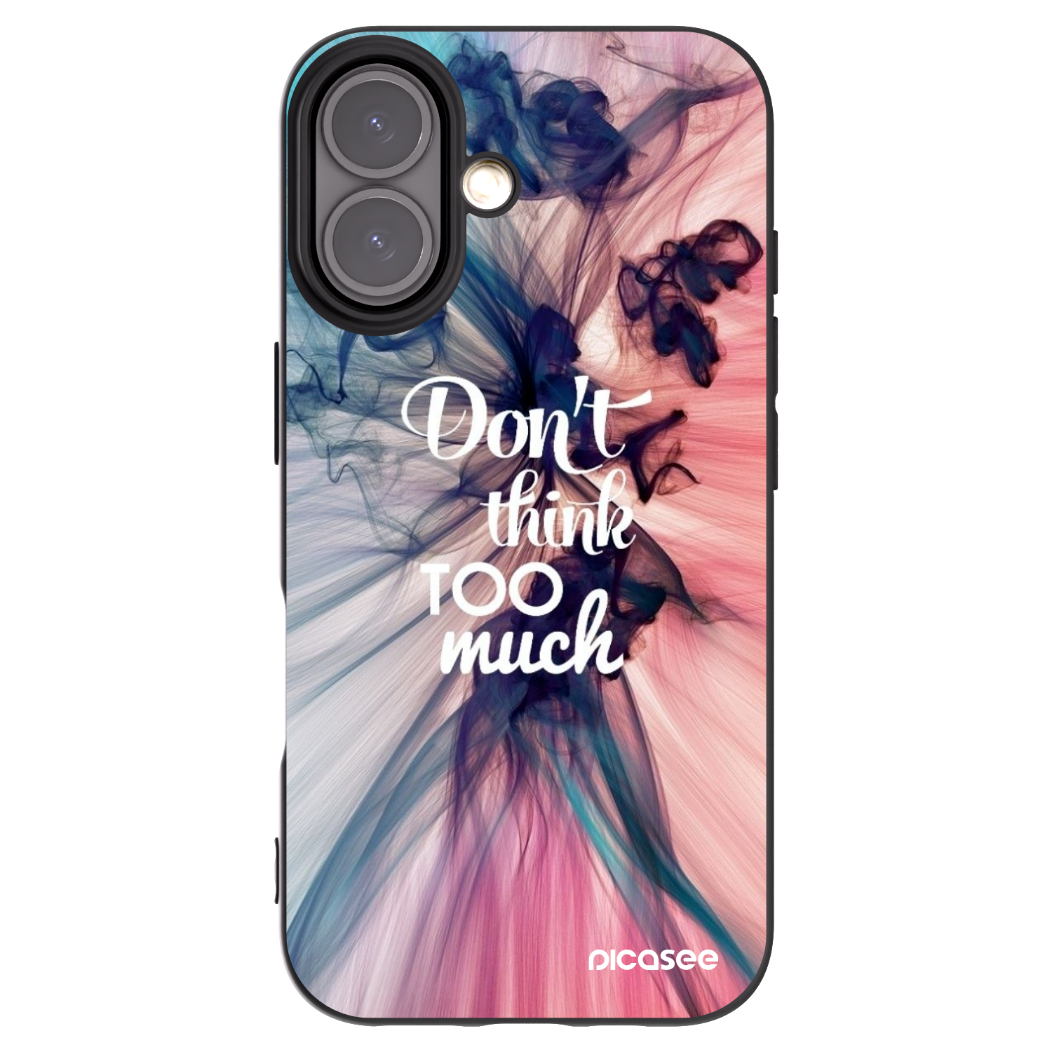 Picasee crna silikonska maskica za Apple iPhone 16 - Don't think TOO much
