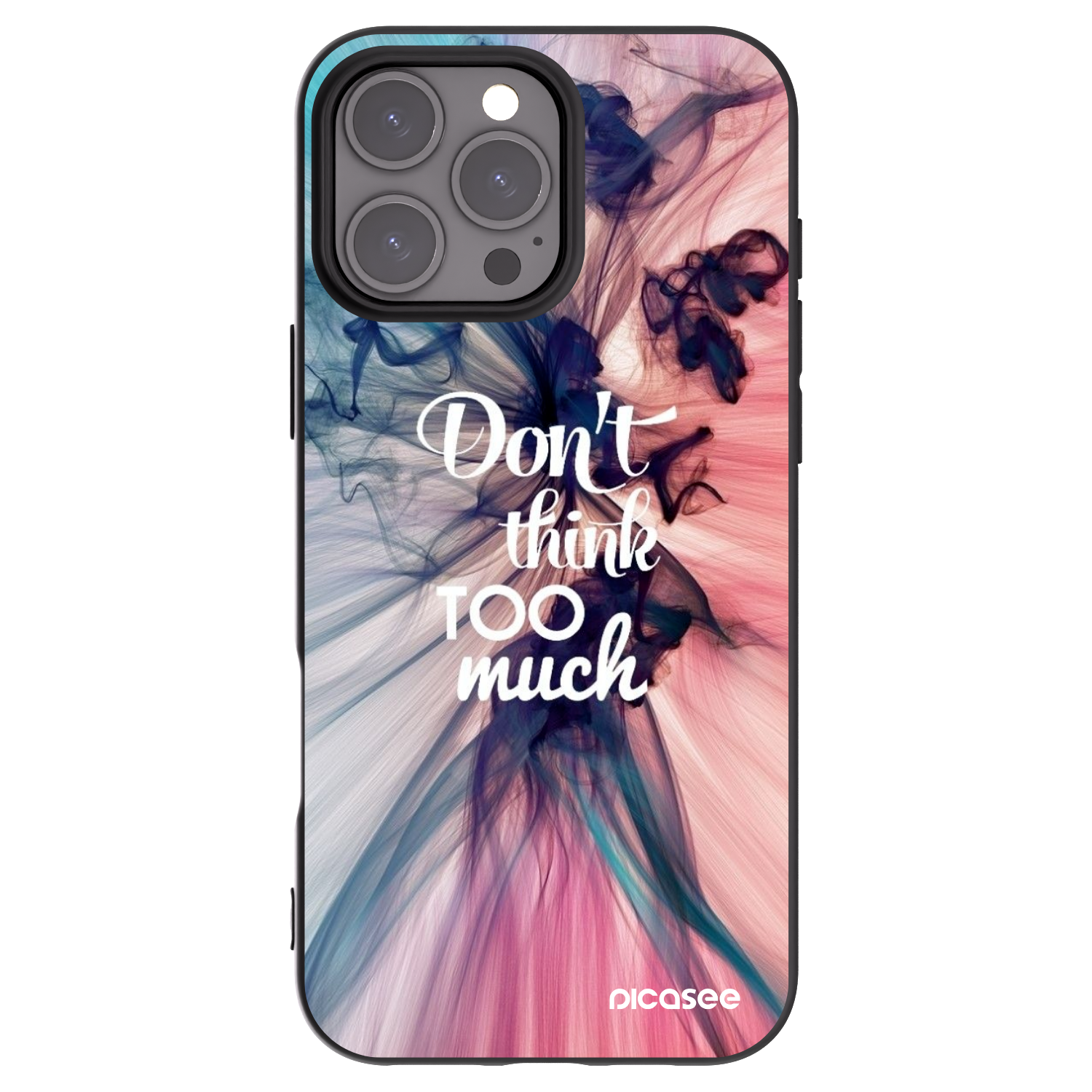 Picasee crna silikonska maskica za Apple iPhone 16 Pro Max - Don't think TOO much