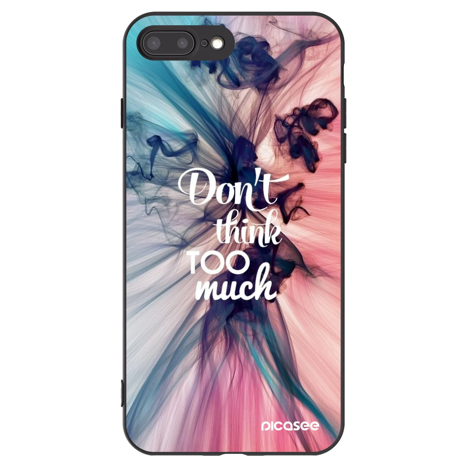 Picasee crna silikonska maskica za Apple iPhone 8 Plus - Don't think TOO much
