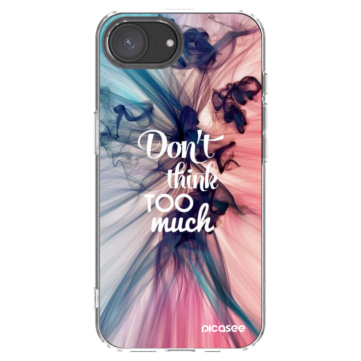 Picasee silikonska prozirna maskica za Apple iPhone 16e - Don't think TOO much