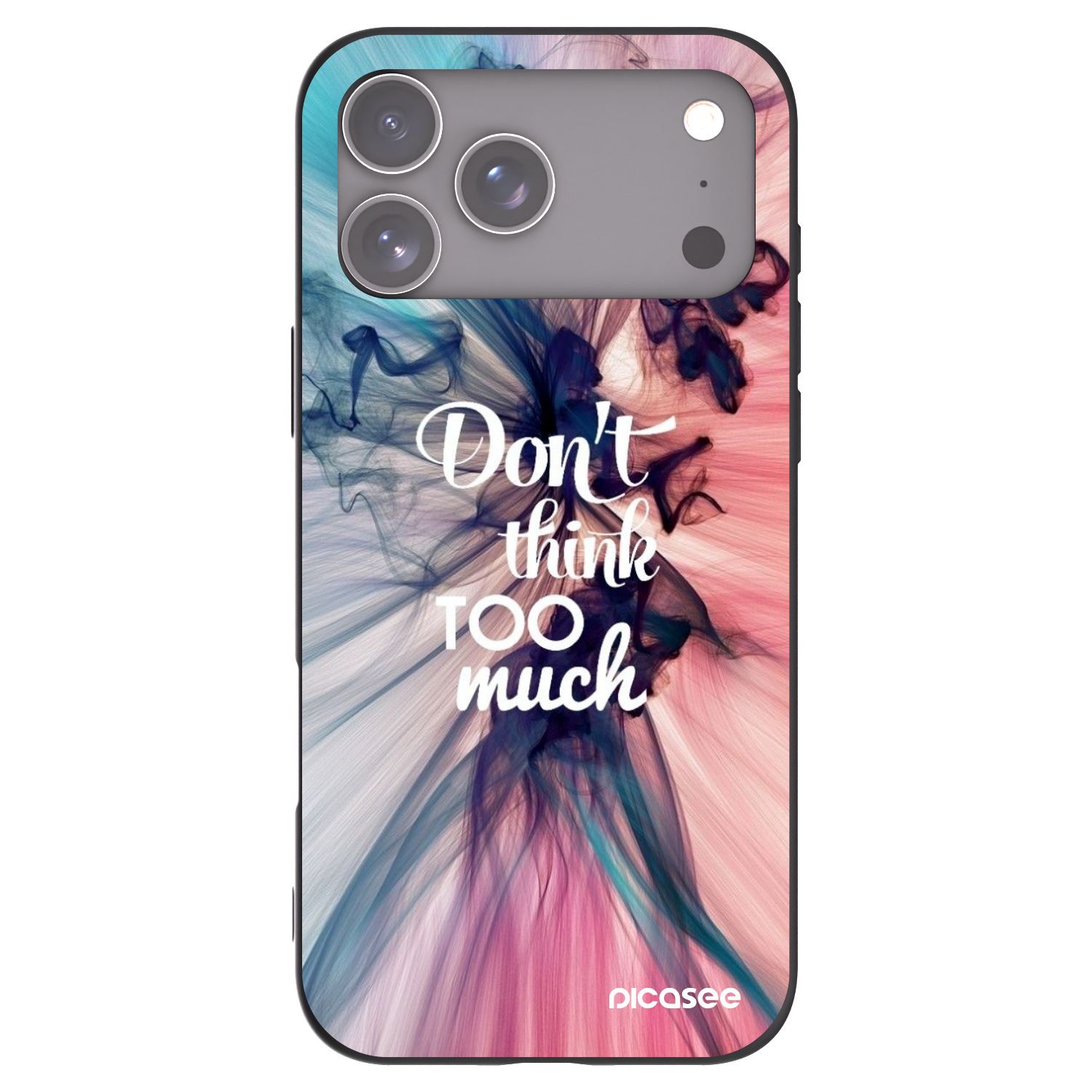 Picasee crna silikonska maskica za Apple iPhone 17 Pro Max - Don't think TOO much