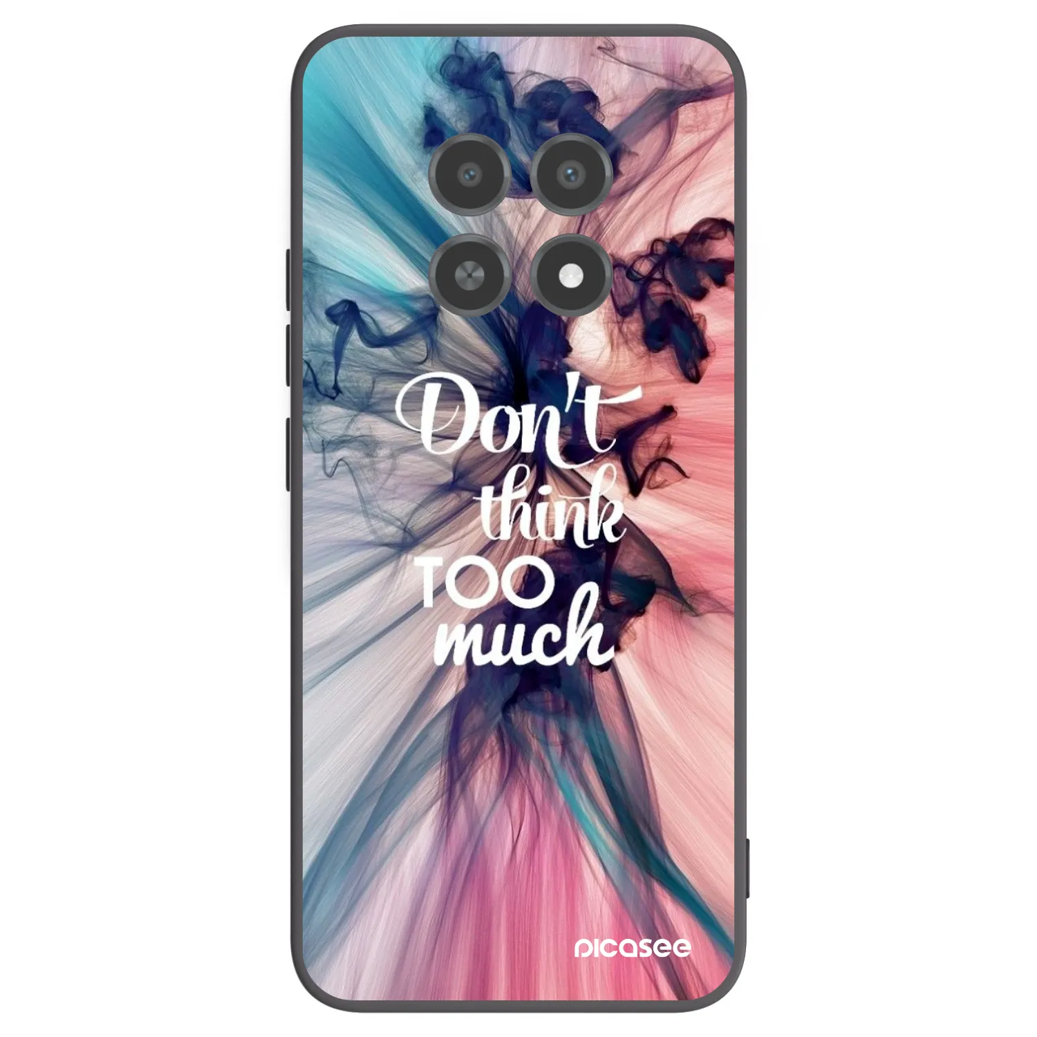 Picasee crna silikonska maskica za Realme 12X - Don't think TOO much