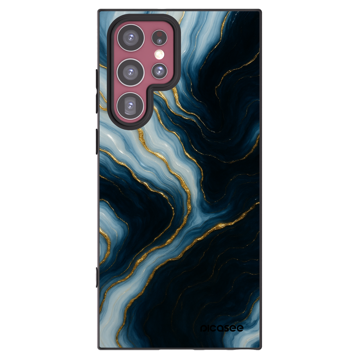 Picasee crna silikonska maskica za Samsung Galaxy S22 Ultra 5G - Luna
