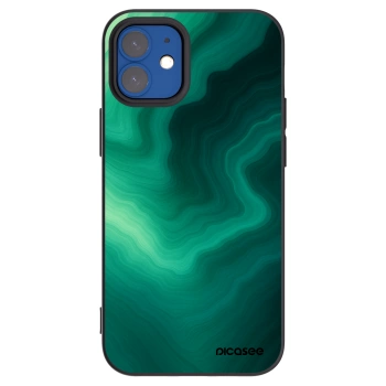 Picasee crna silikonska maskica za Apple iPhone 12 mini - Malachite
