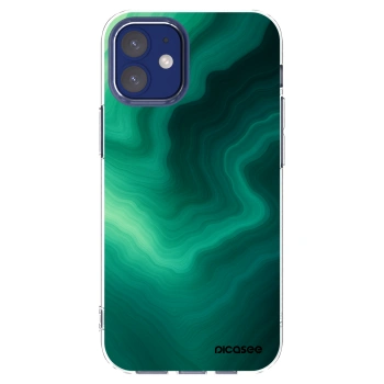 Picasee silikonska prozirna maskica za Apple iPhone 12 mini - Malachite