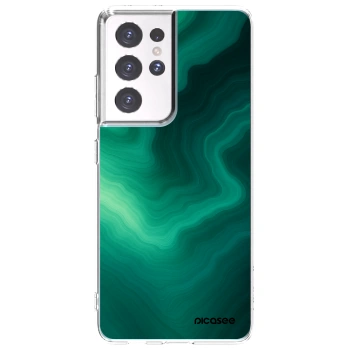Picasee silikonska prozirna maskica za Samsung Galaxy S21 Ultra 5G G998B - Malachite