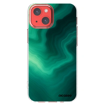 Picasee silikonska prozirna maskica za Apple iPhone 13 mini - Malachite