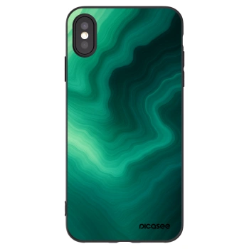 Picasee crna silikonska maskica za Apple iPhone XS Max - Malachite